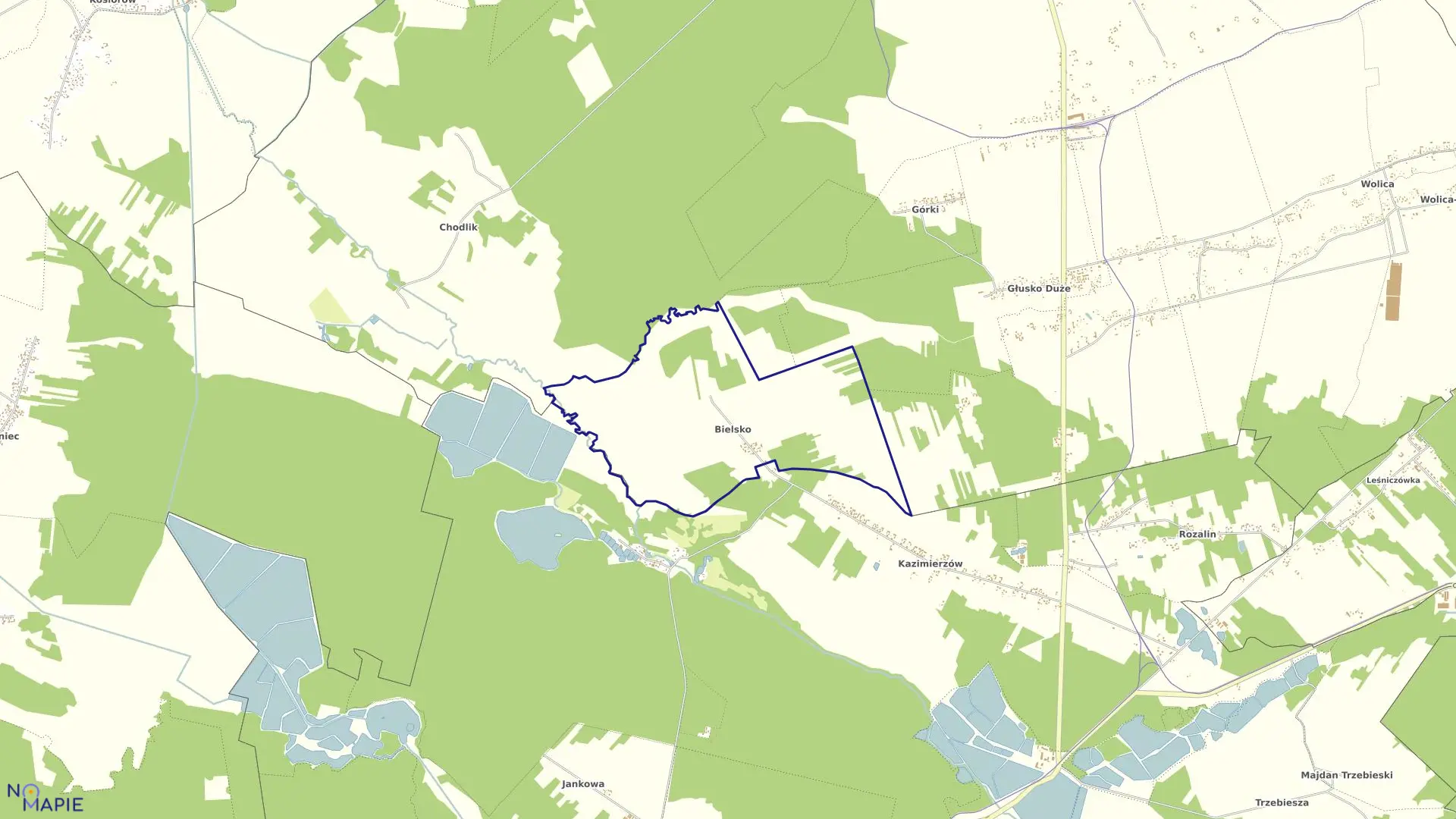 Mapa obrębu 01-BIELSKO w gminie Karczmiska