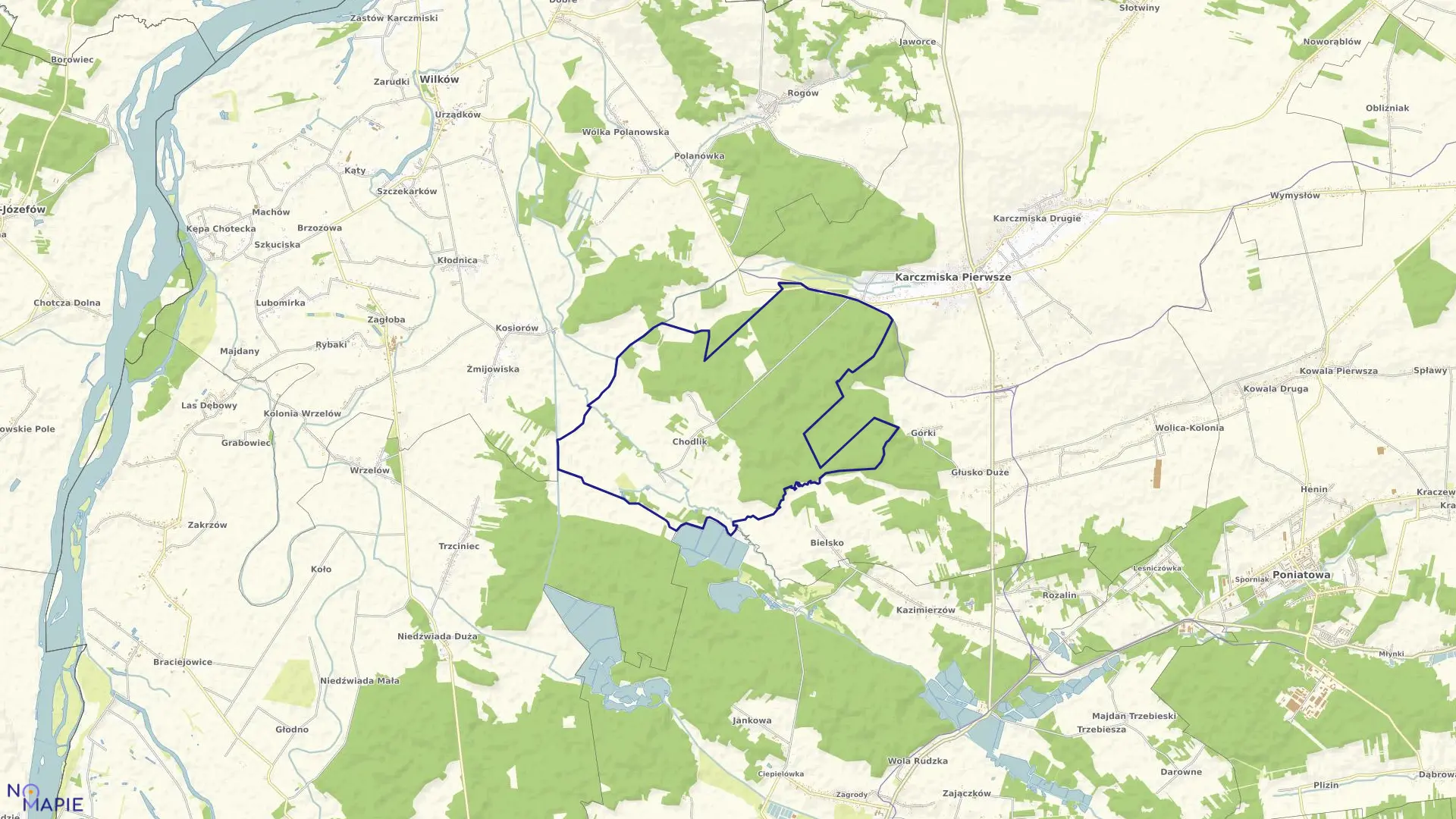 Mapa obrębu 02-CHODLIK w gminie Karczmiska