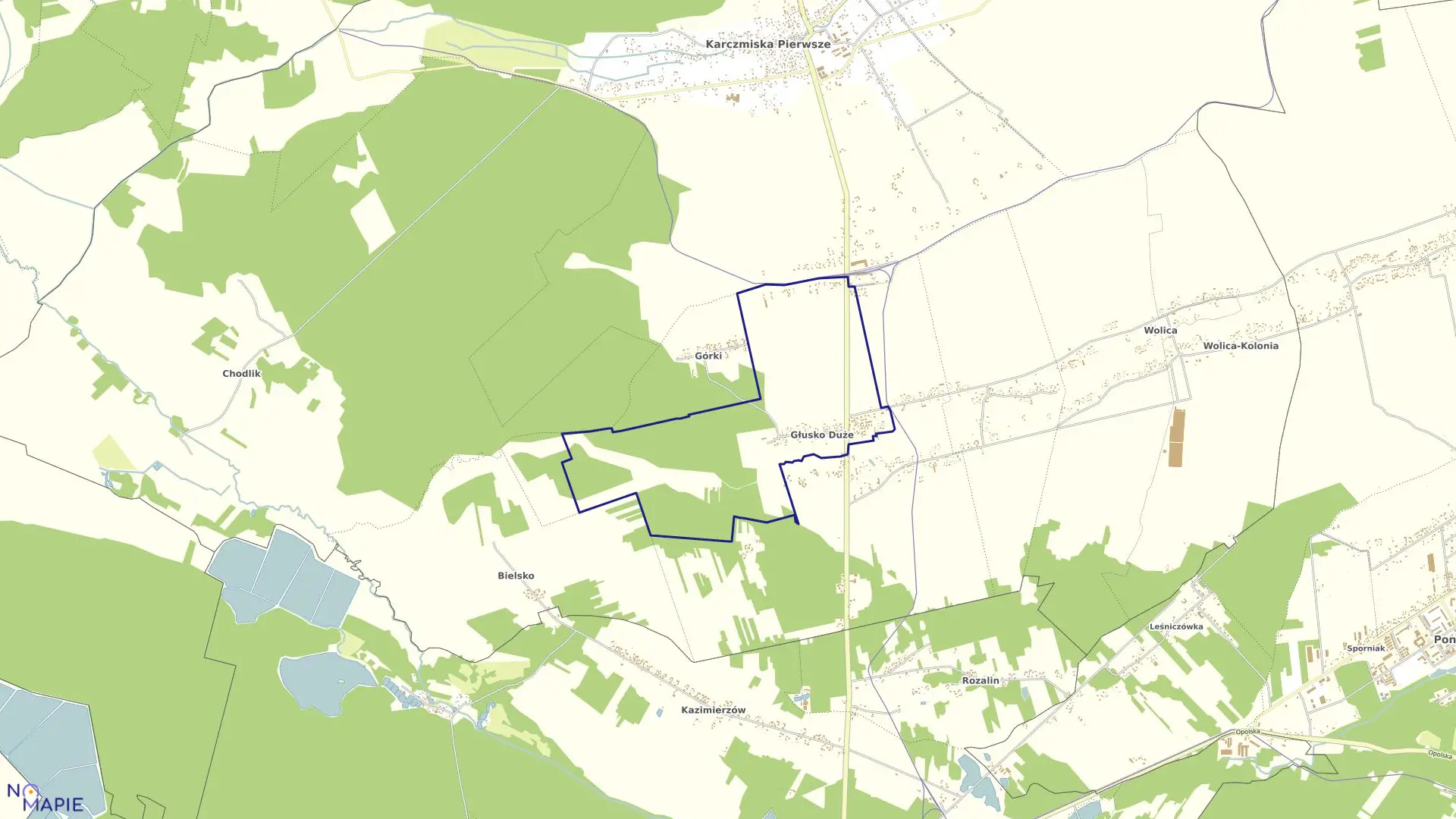 Mapa obrębu 03-GŁUSKO DUŻE w gminie Karczmiska