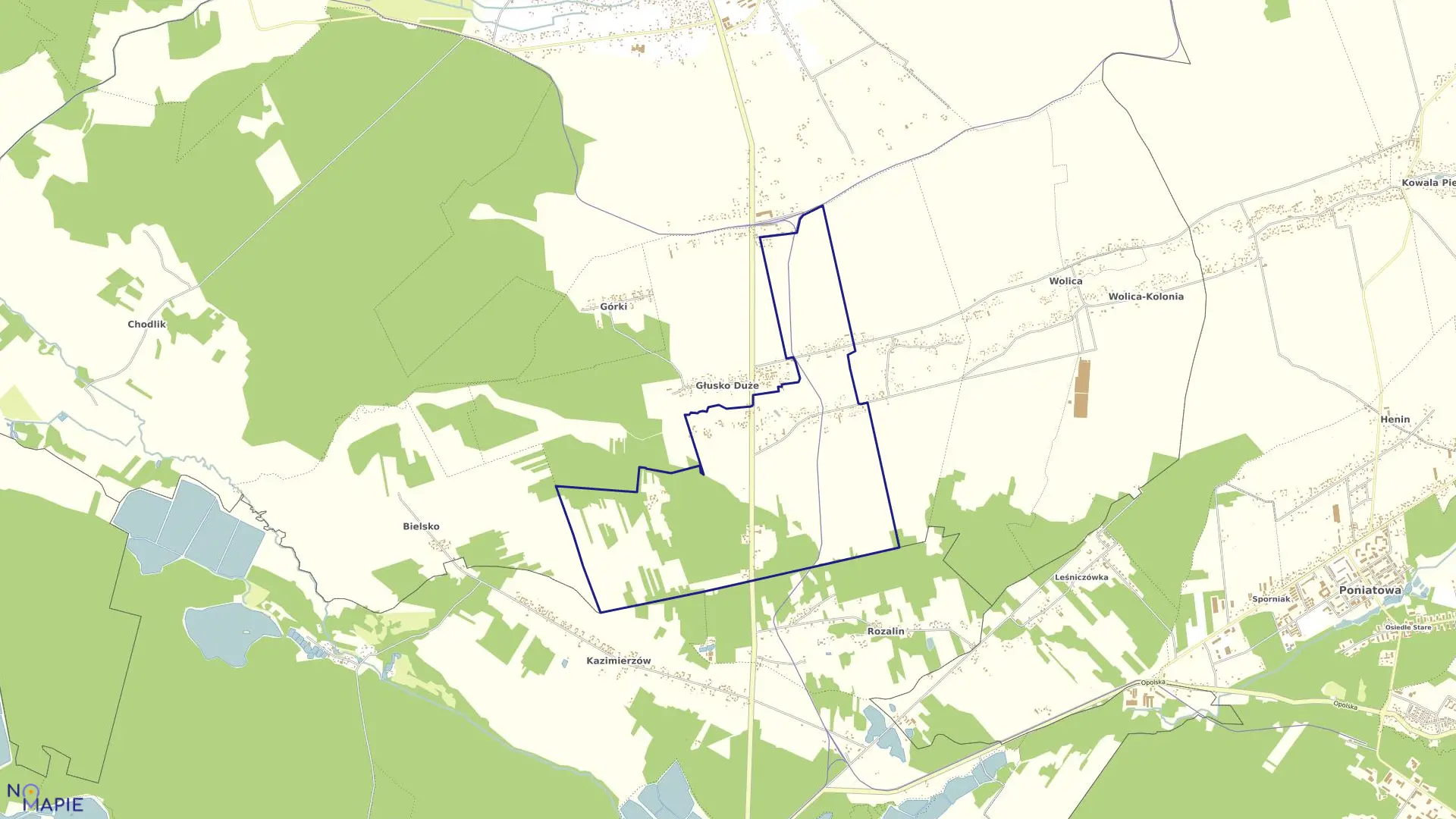 Mapa obrębu 04-GŁUSKO DUŻE-KOLONIA w gminie Karczmiska