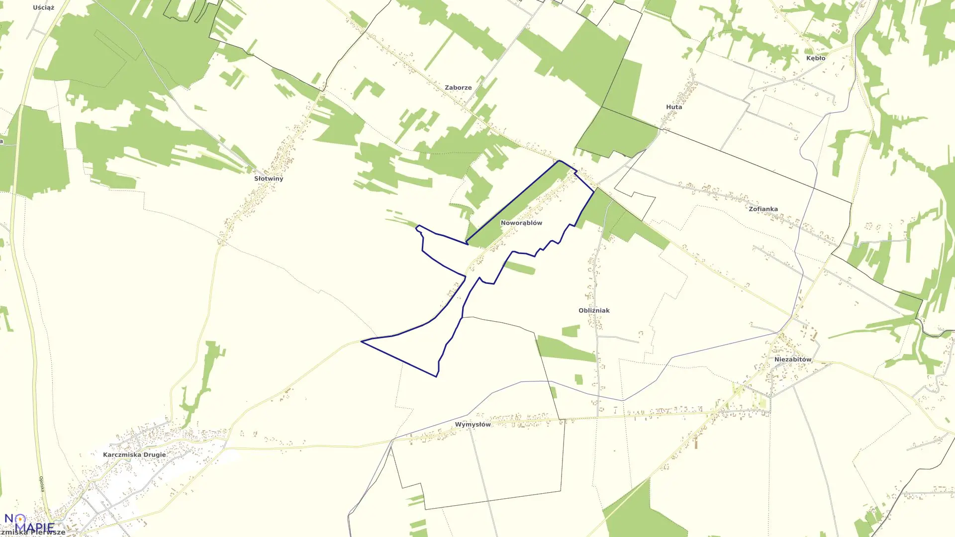 Mapa obrębu 09-NOWORĄBLÓW w gminie Karczmiska