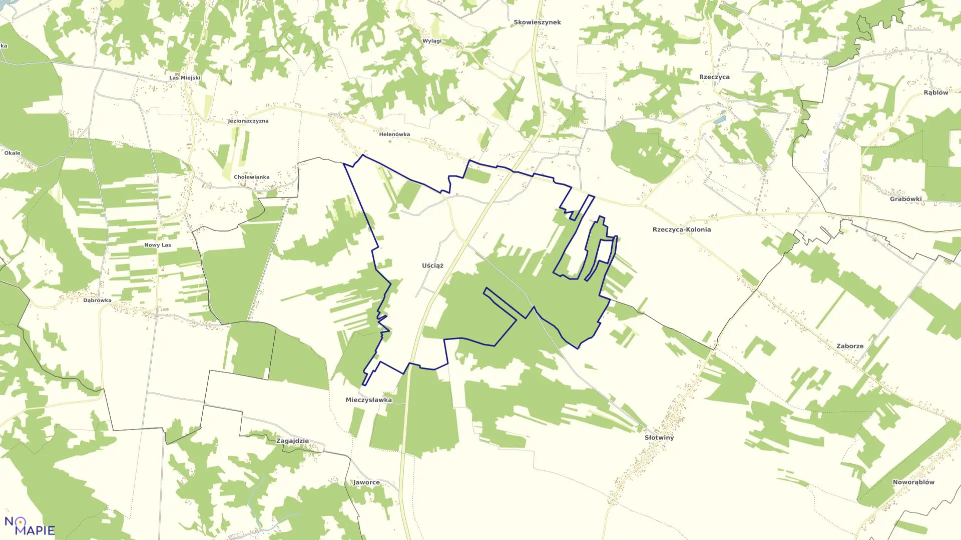 Mapa obrębu 11-UŚCIĄŻ w gminie Karczmiska