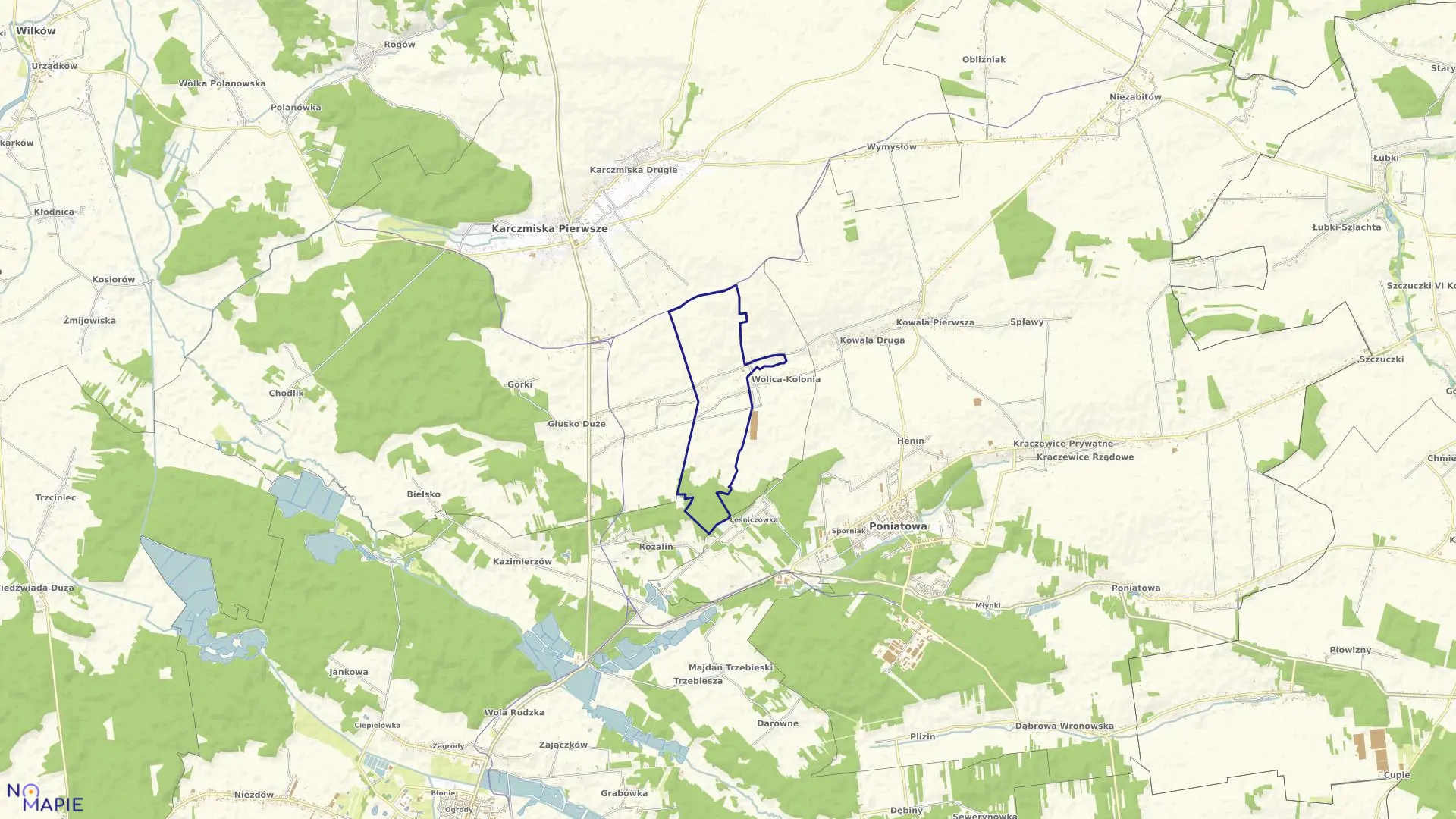 Mapa obrębu 13-WOLICA w gminie Karczmiska