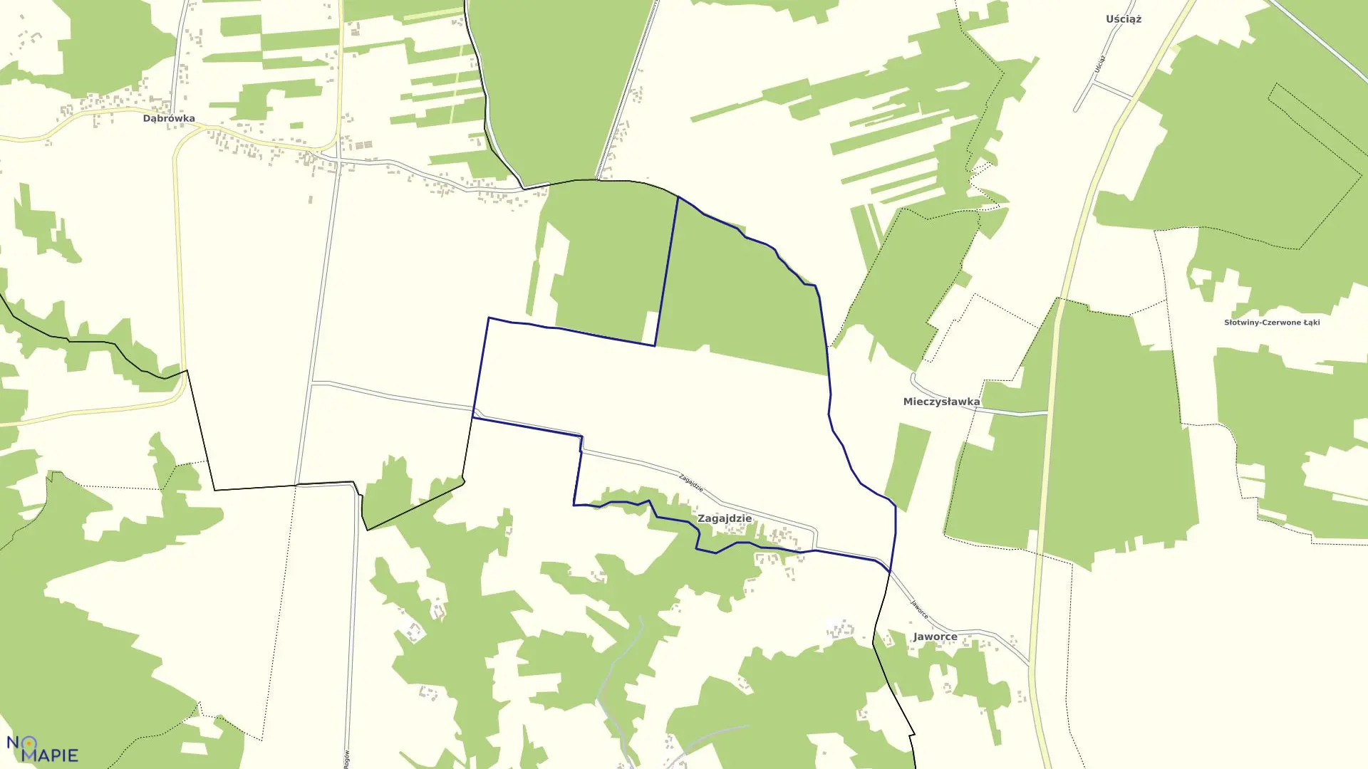 Mapa obrębu 18-ZAGAJDZIE w gminie Karczmiska