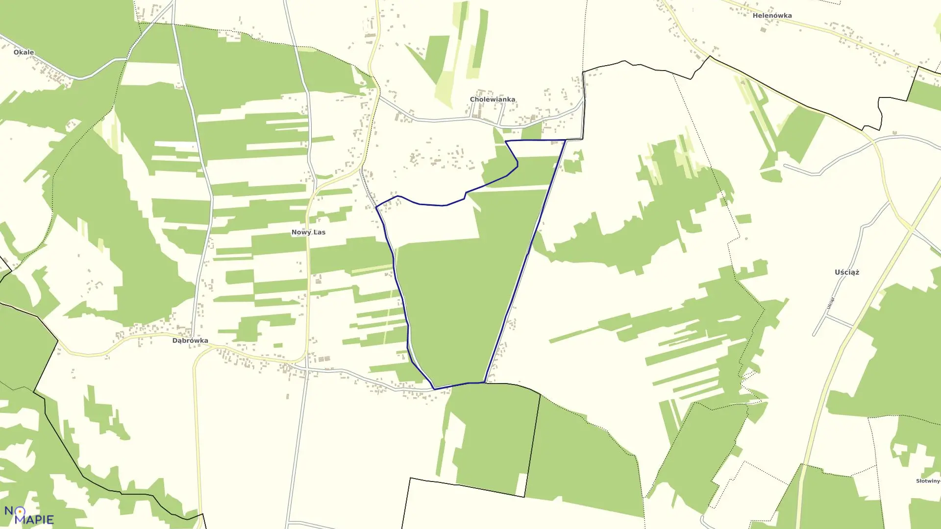 Mapa obrębu 19-ZASTÓW SERWITUT w gminie Karczmiska